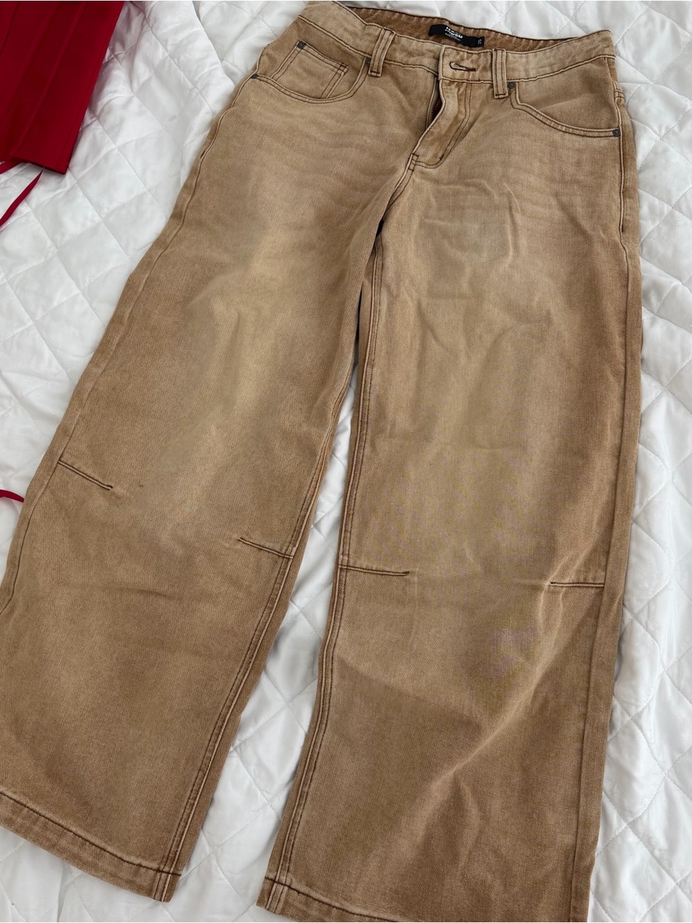 Jaded London Tan Wide-Leg Chinos